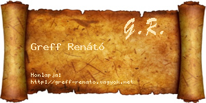 Greff Renátó névjegykártya