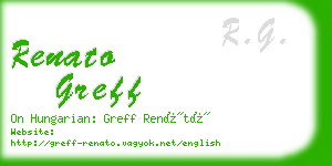 renato greff business card